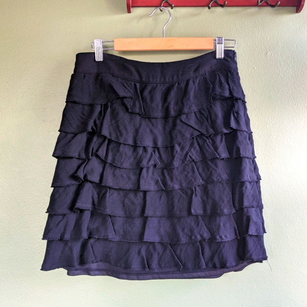 Black ruffle skirt